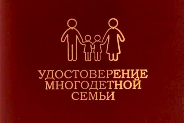 Минтруд России разработал единую форму удостоверения многодетной семьи.