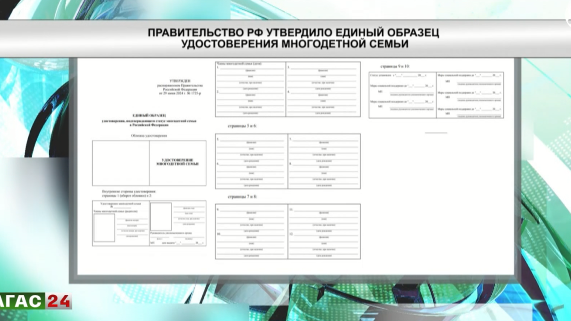 Правительство РФ утвердило единый образец удостоверения многодетной семьи.