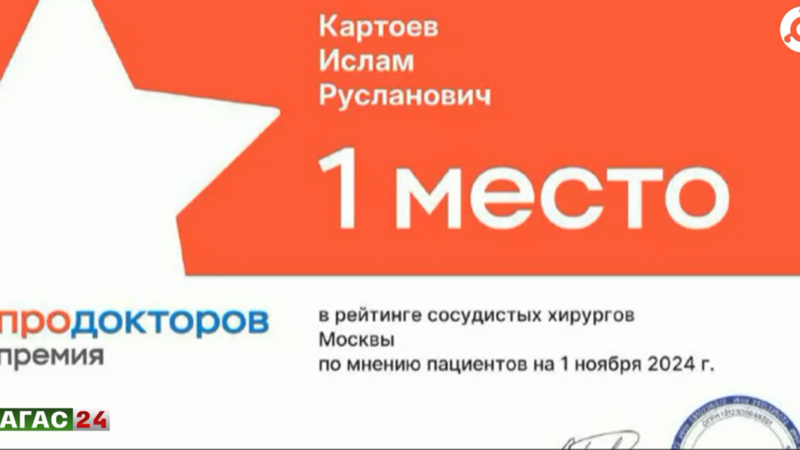 Ислам Картоев занял первое место.